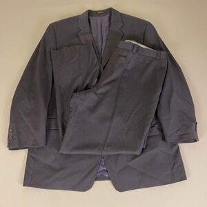 Calvin Klein Wool Two Piece Suit Jacket & Pants Set 44L x 38W‎ Blue Pinstriped